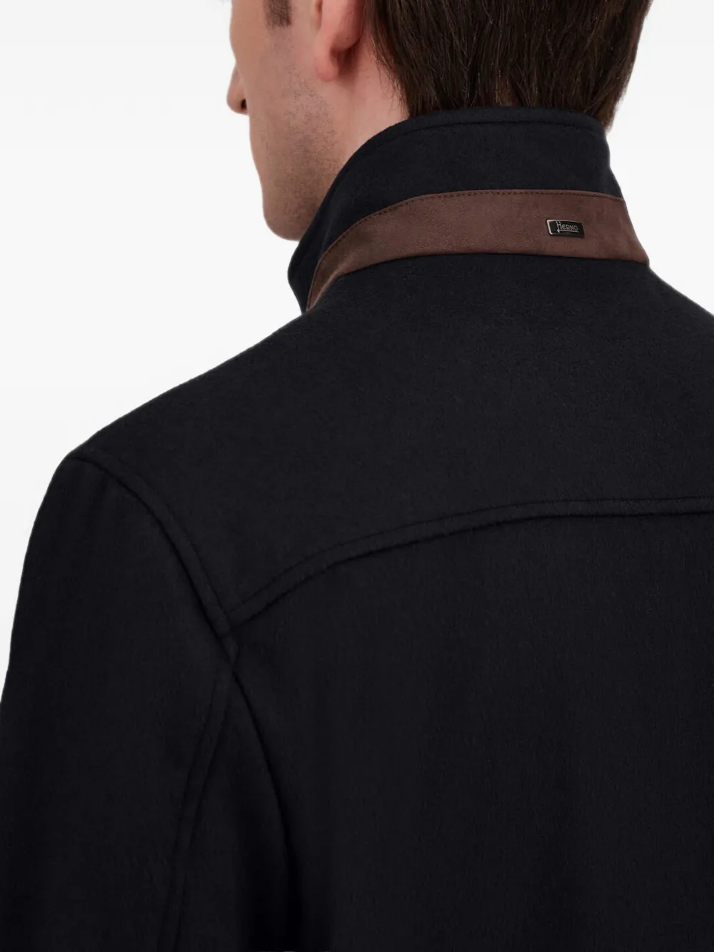 Herno Jack met imitatiebont-effect Blauw