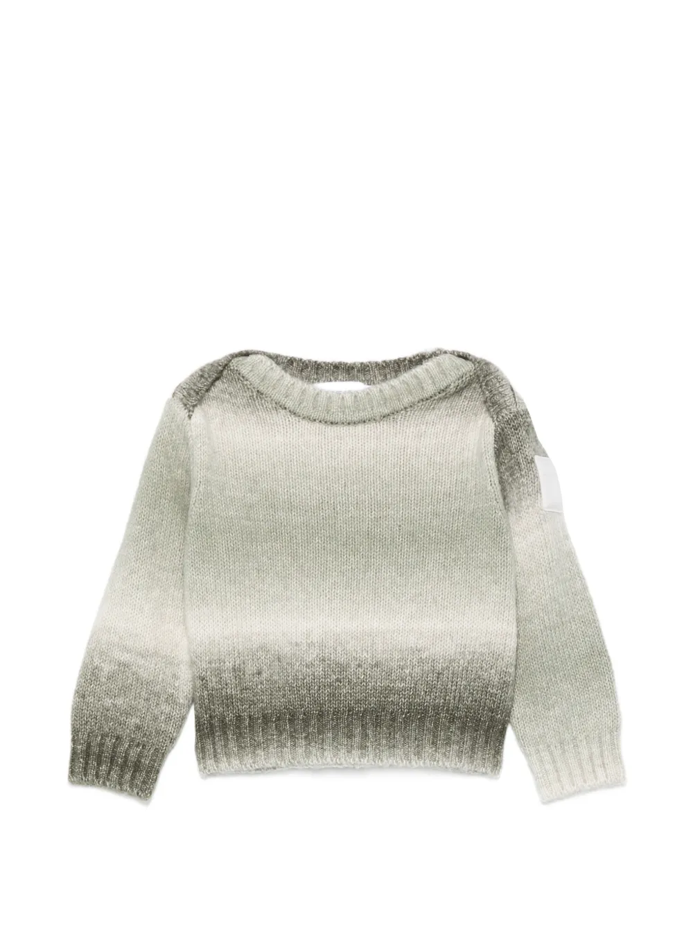 Emporio Armani Kids ombré-effect logo-patch sweater - Verde