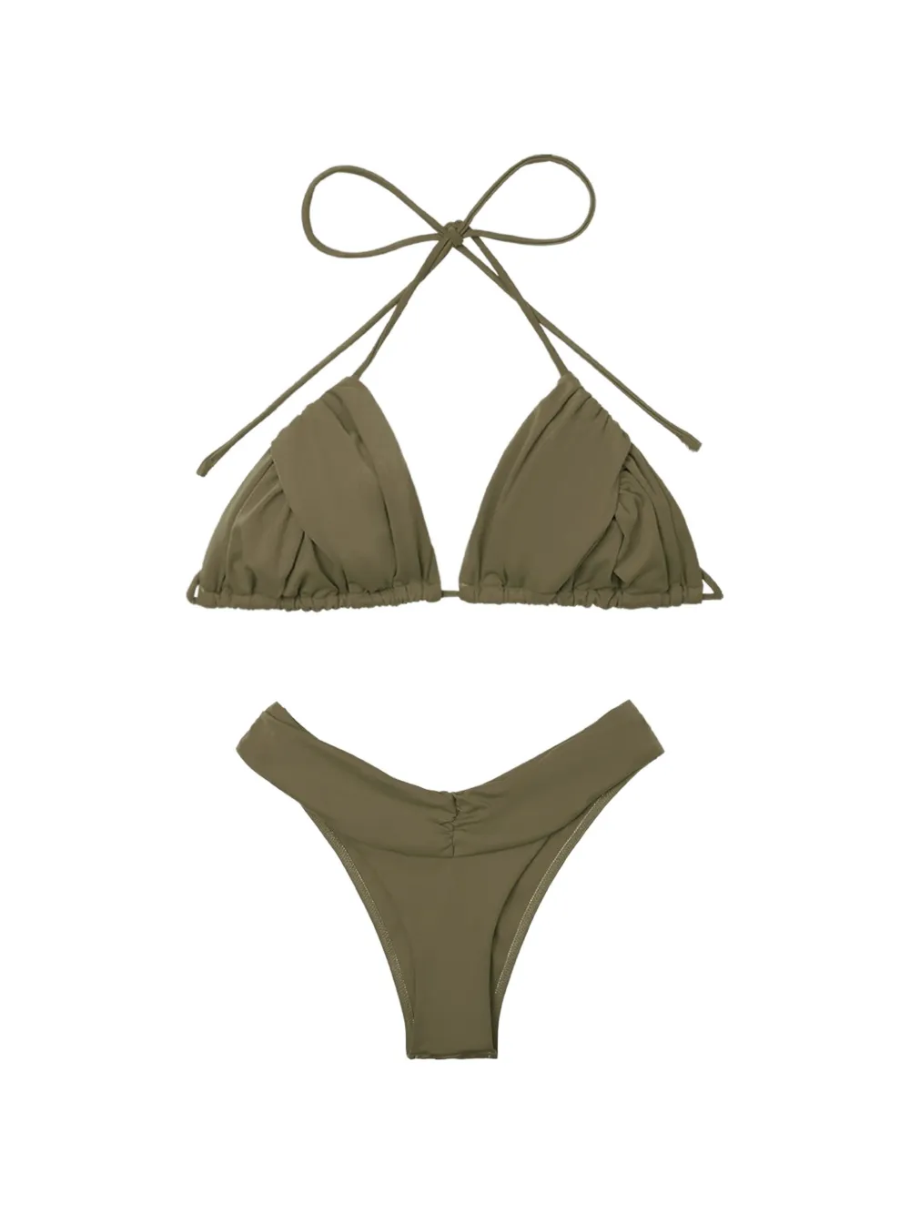 ELEGANCIA Mimi gathered halterneck bikini - Verde