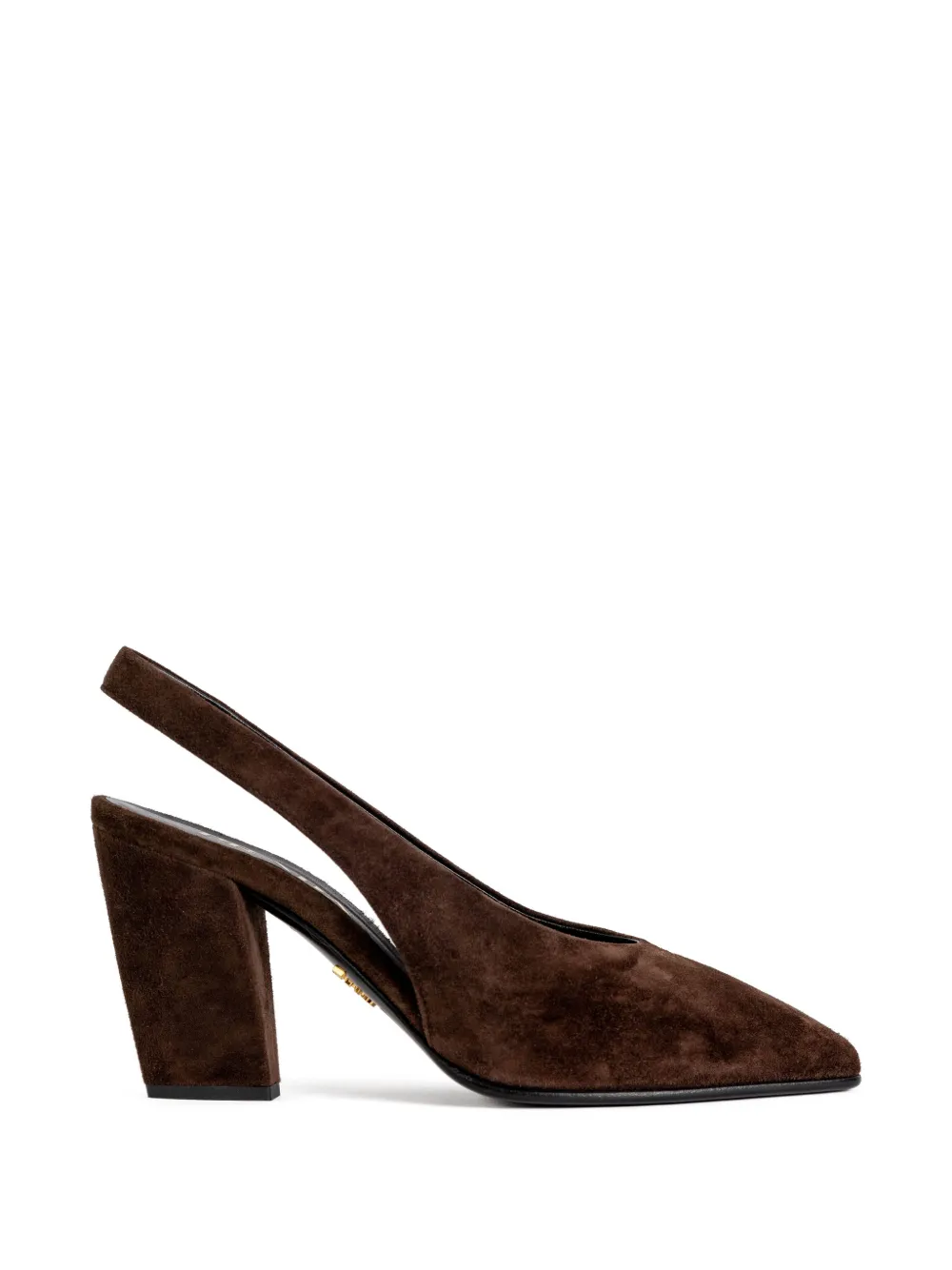 Prada suede leather slingback pumps - Marrone