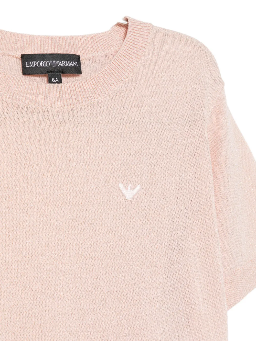 Emporio Armani Kids logo-embroidered knit top Roze
