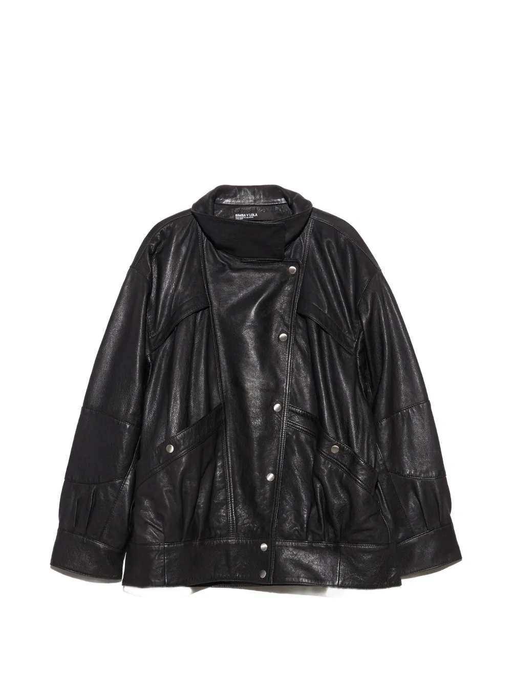 BIMBA Y LOLA black leather jacket with volume