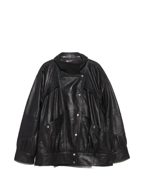 BIMBA Y LOLA  black leather jacket with volume