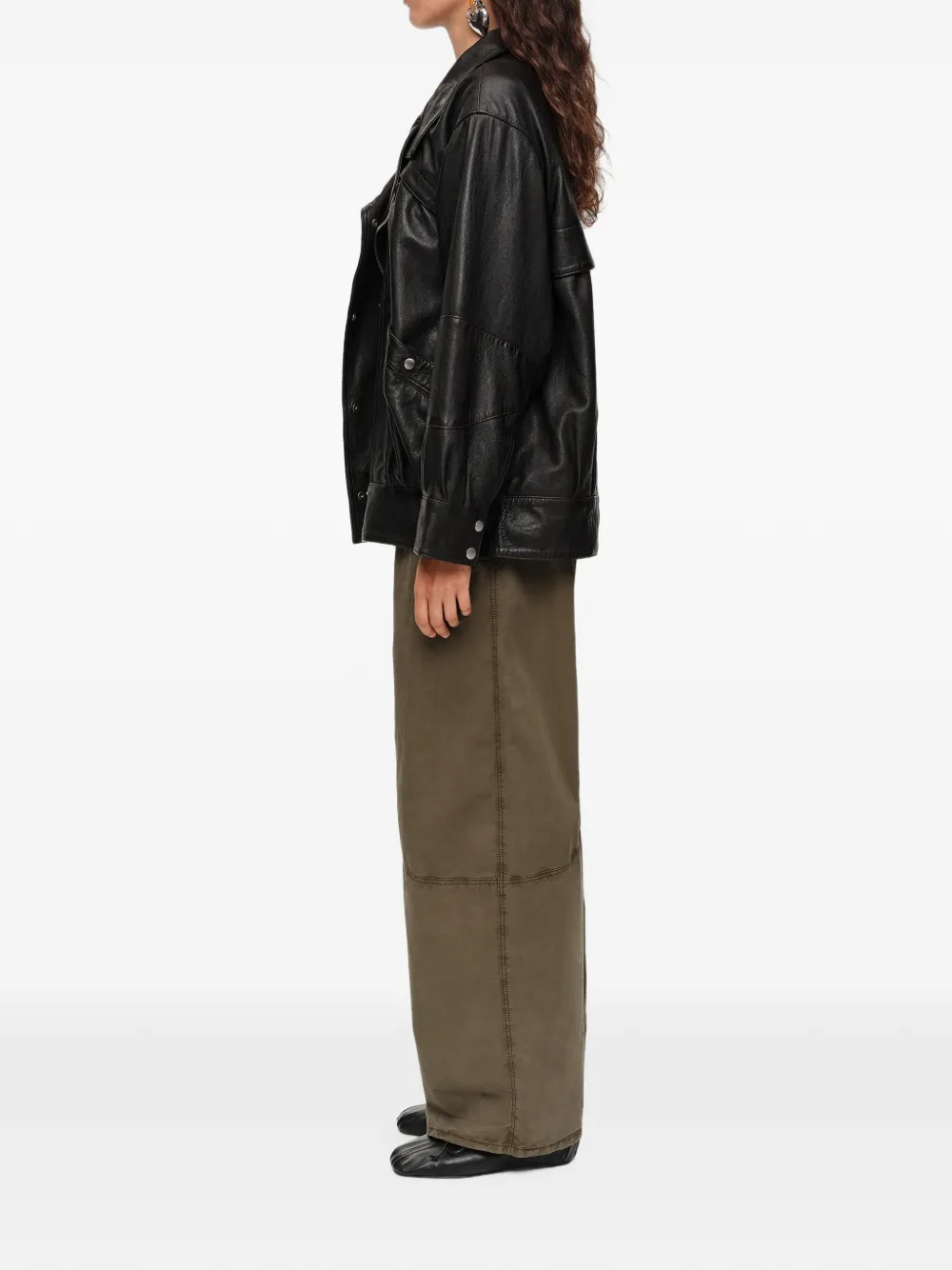 BIMBA Y LOLA Leren jack met volume Zwart