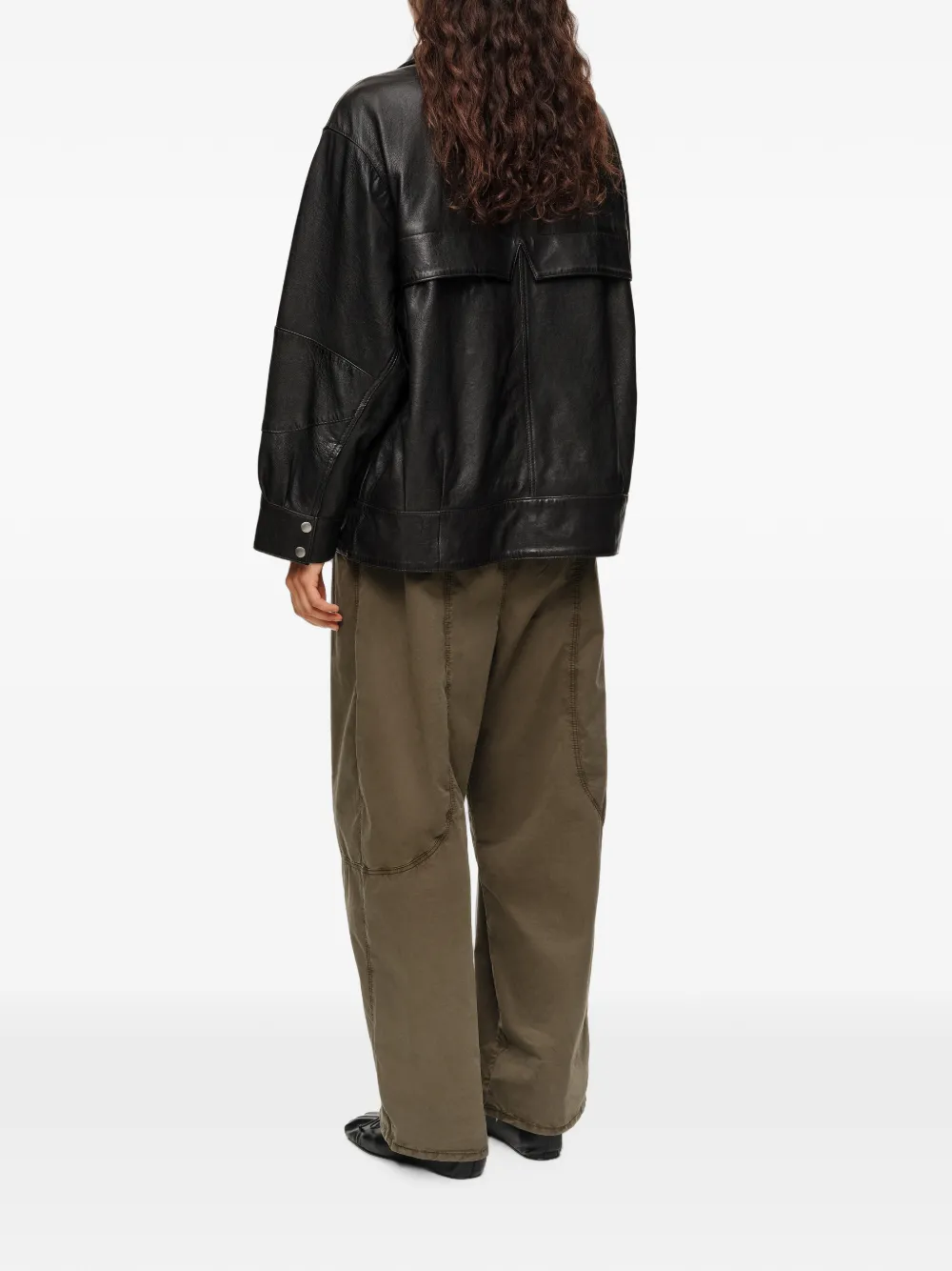 BIMBA Y LOLA Leren jack met volume Zwart