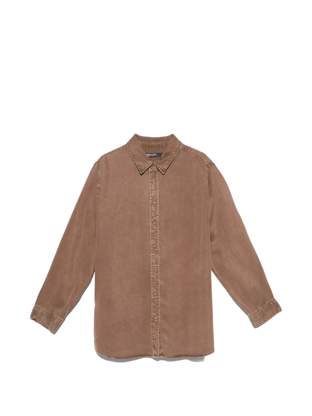 BIMBA Y LOLA washed-brown straight fluid shirt Bruin