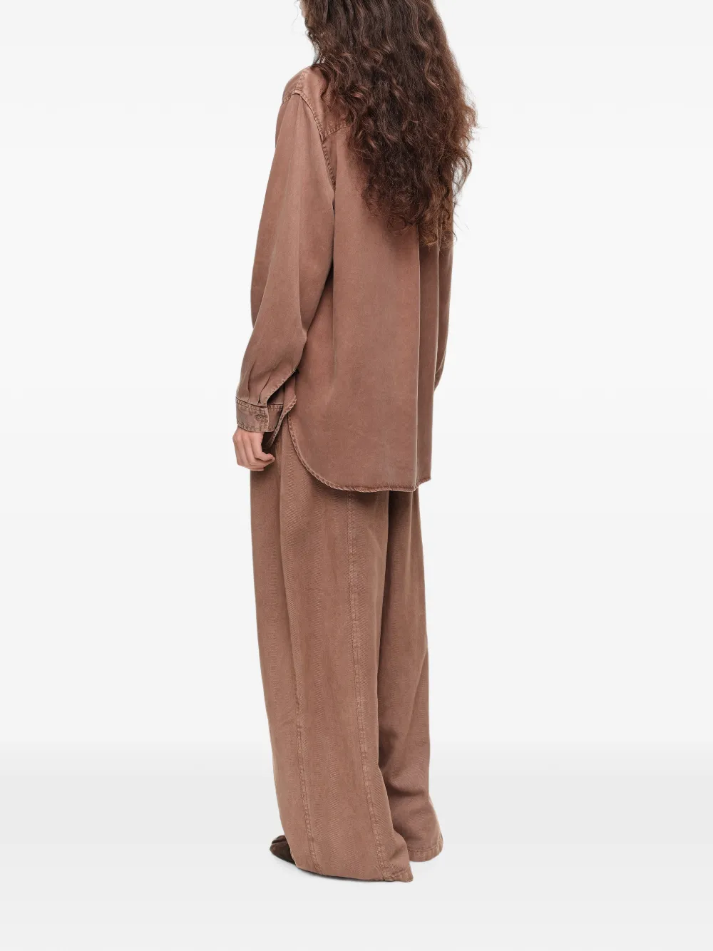 BIMBA Y LOLA washed-brown straight fluid shirt Bruin