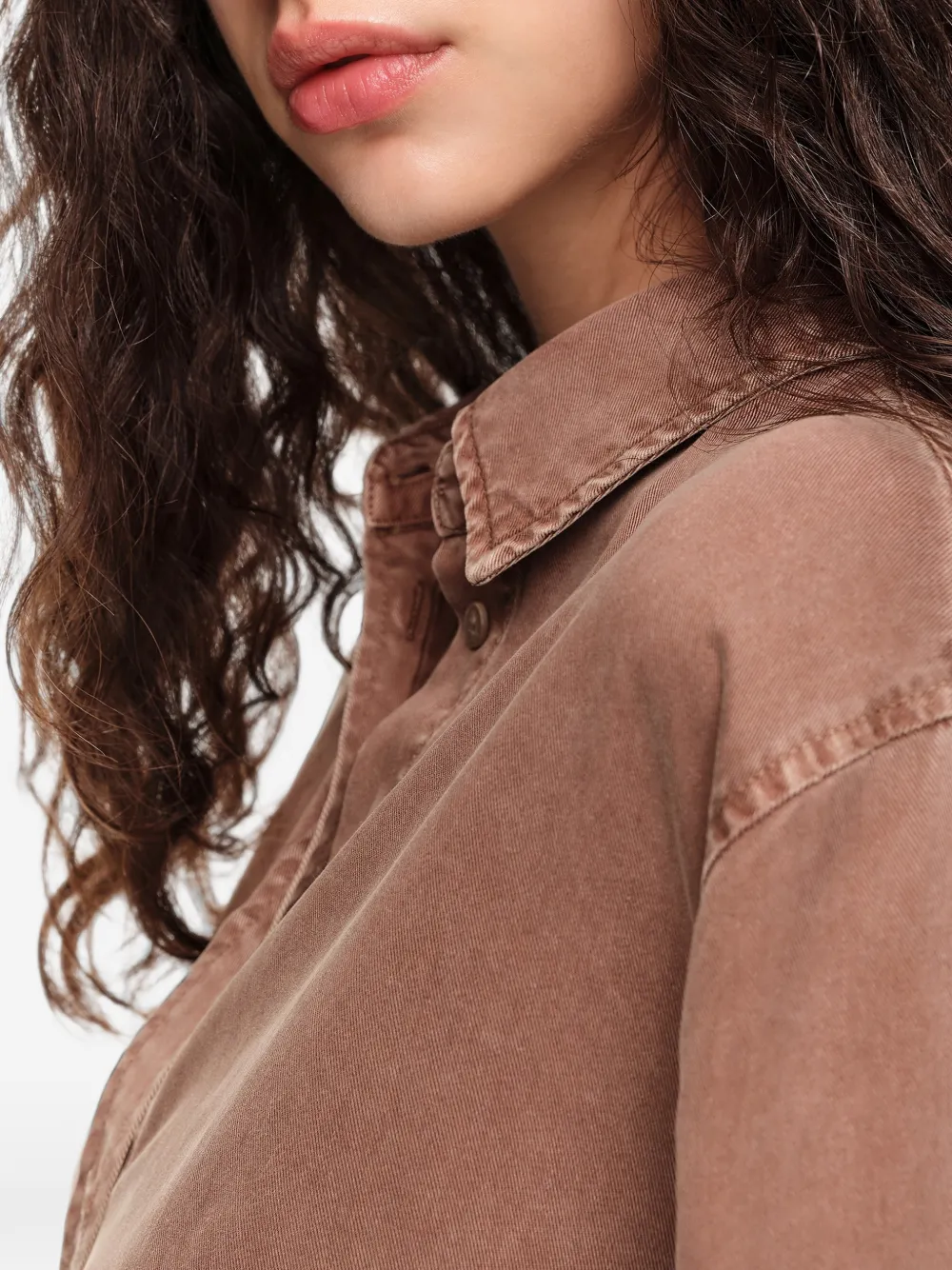 BIMBA Y LOLA washed-brown straight fluid shirt Bruin