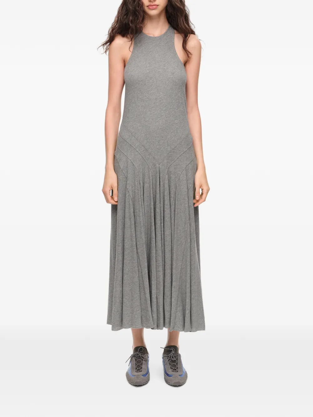 BIMBA Y LOLA gray melange sleeveless midi dress Grijs