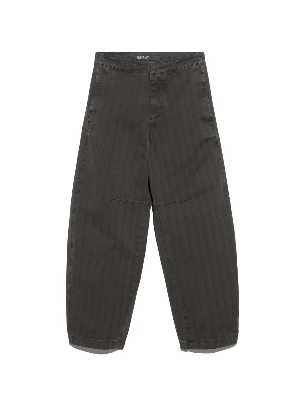 BIMBA Y LOLA barrel - faded brown striped denim trousers