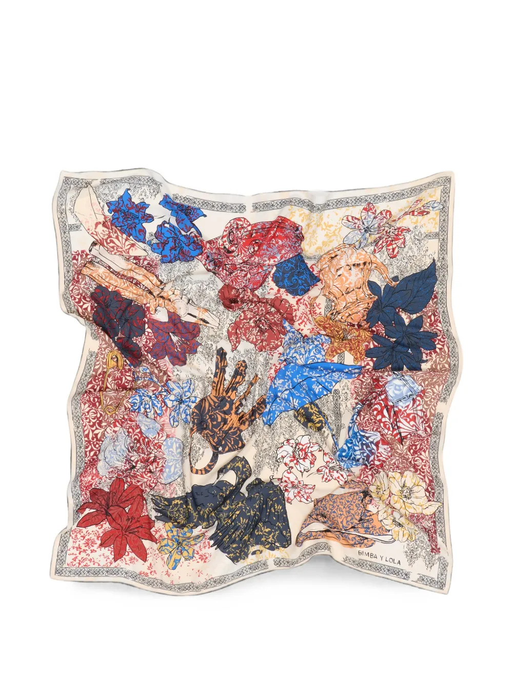 BIMBA Y LOLA Sand Arabesque sjaal met print Beige