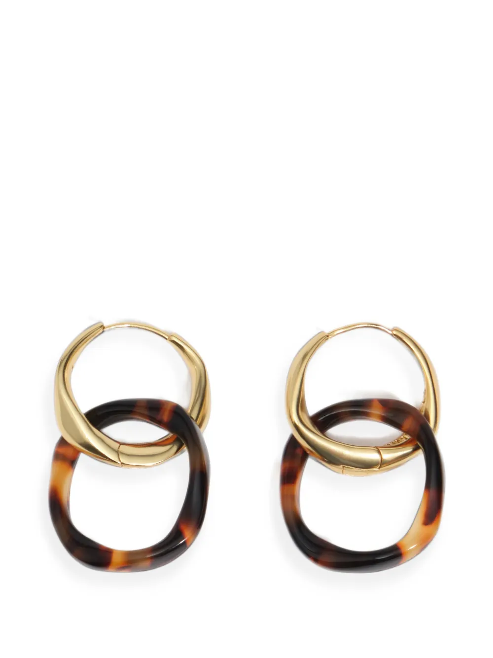 BIMBA Y LOLA tortoiseshell-effect irregular double-hoop earrings - Gold