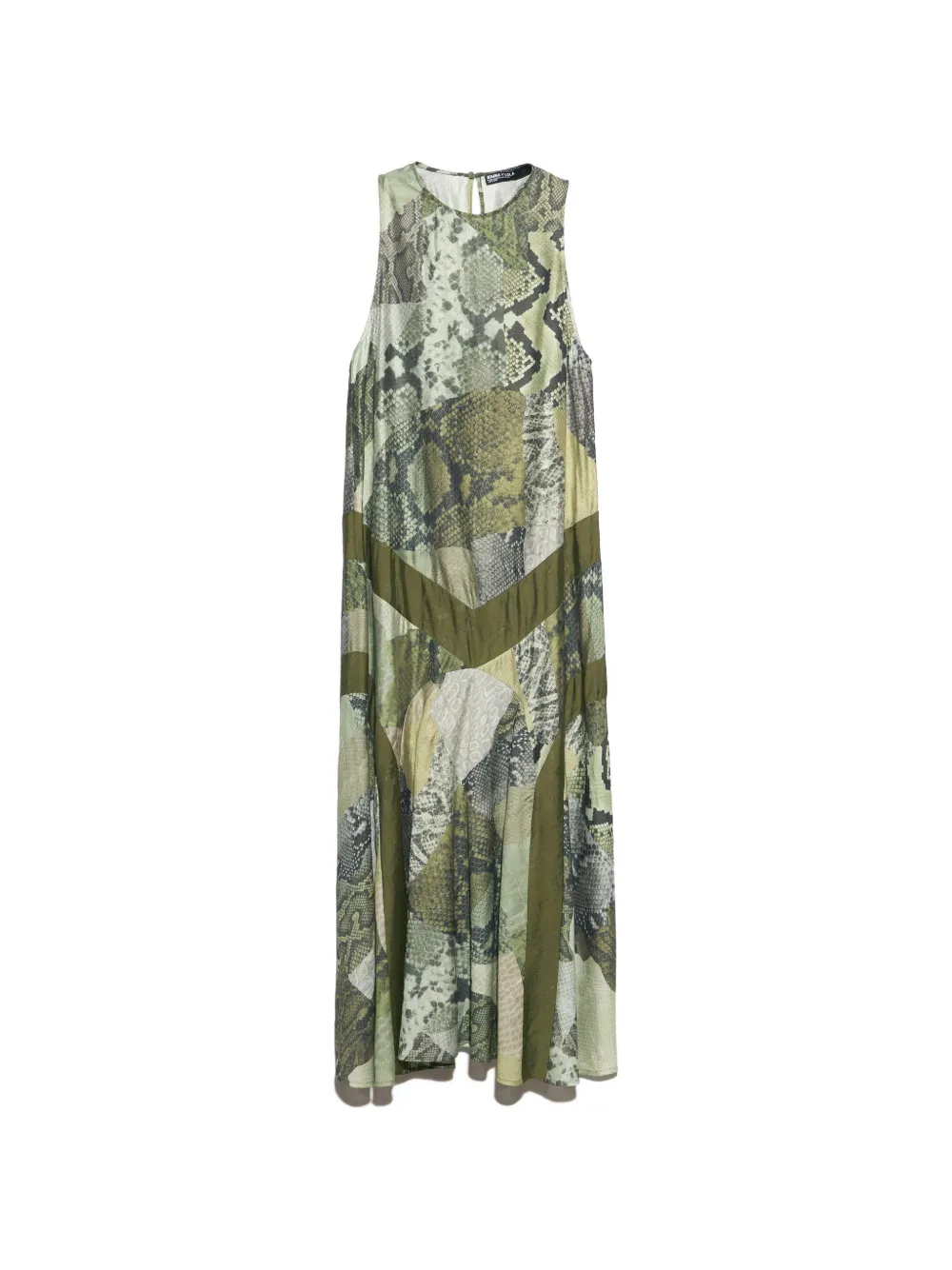 BIMBA Y LOLA green-snake patchwork A-line dress - Verde