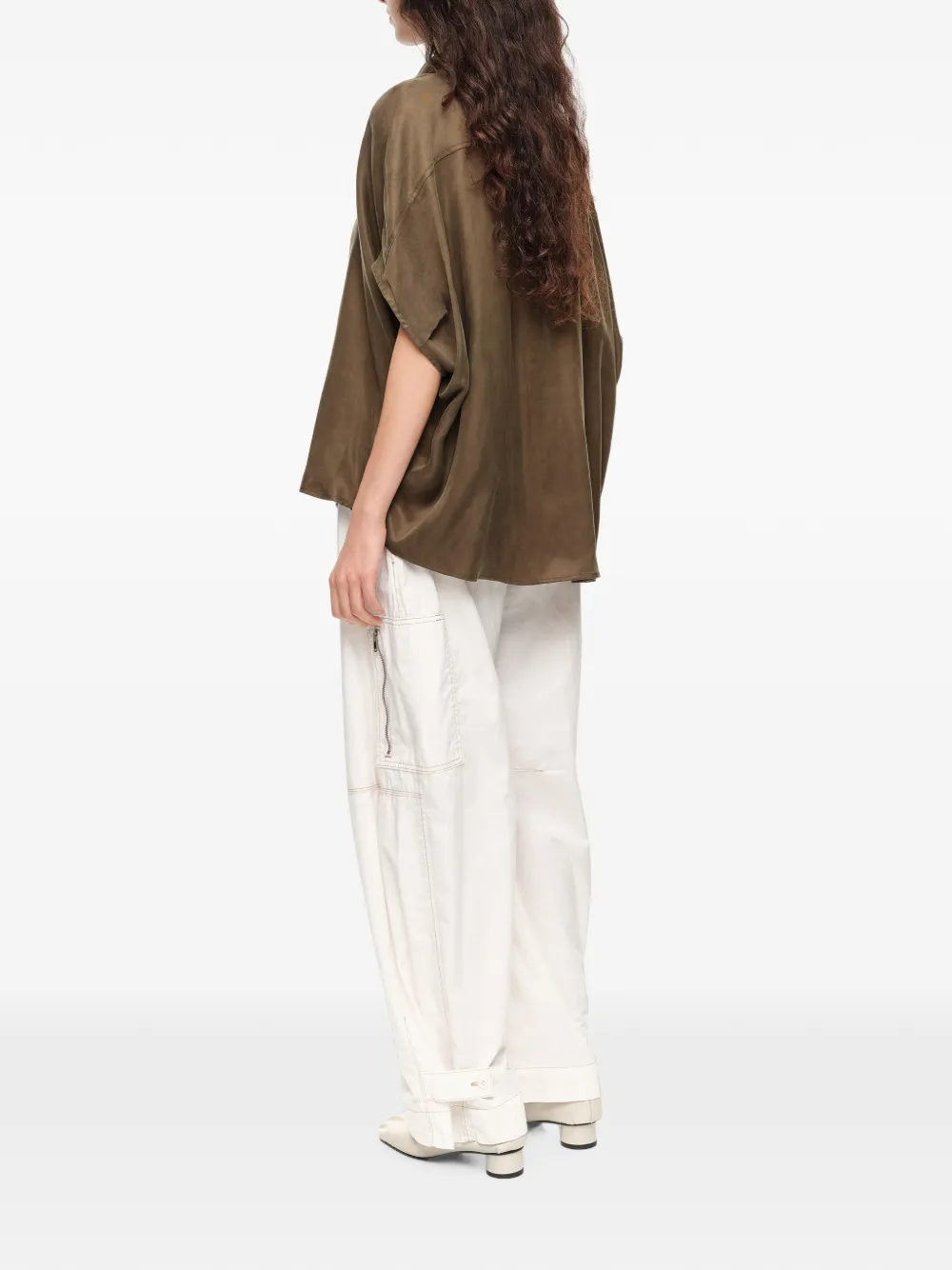 BIMBA Y LOLA Kaki blouse met cape Groen