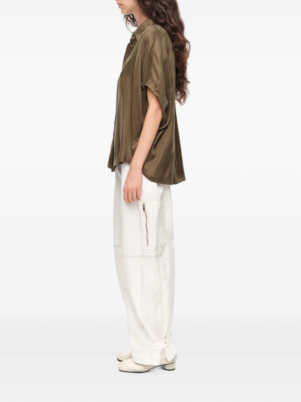 BIMBA Y LOLA Kaki blouse met cape Groen