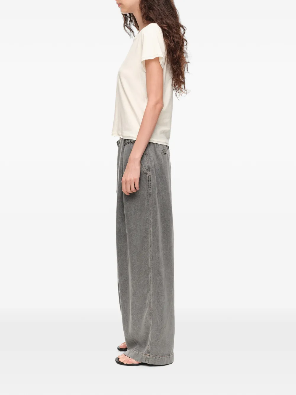 BIMBA Y LOLA Denim broek met riem Grijs