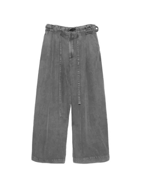 BIMBA Y LOLA washed gray fluid denim trousers with belt