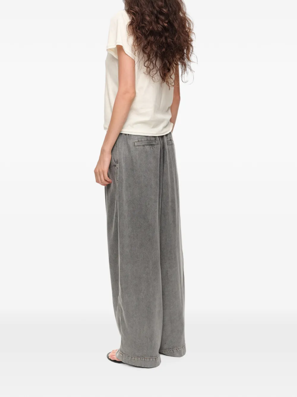 BIMBA Y LOLA Denim broek met riem Grijs