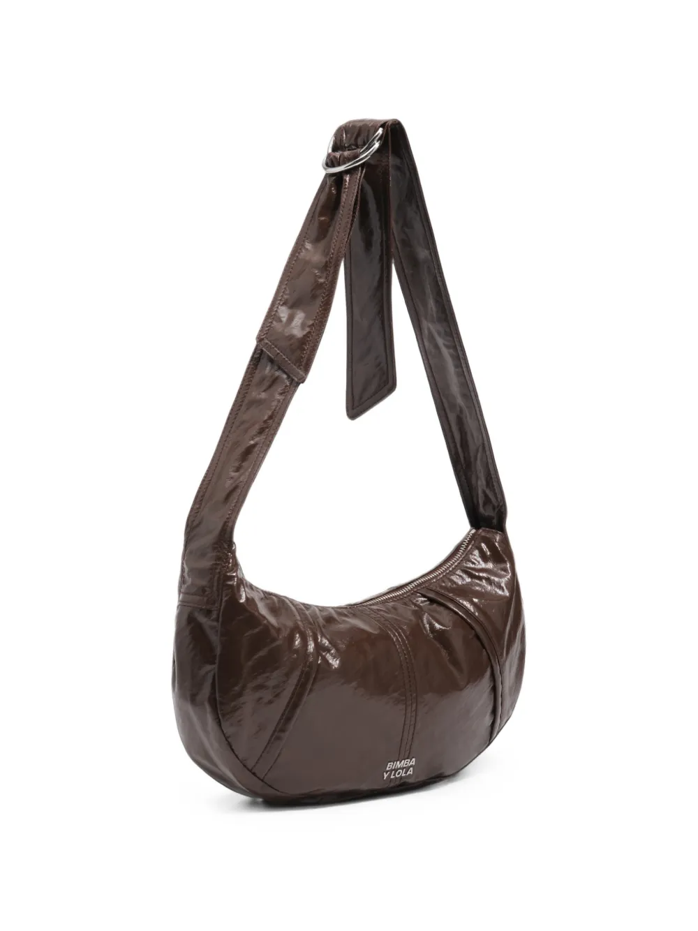BIMBA Y LOLA Medium Moon tas met chocoladebruine glitters