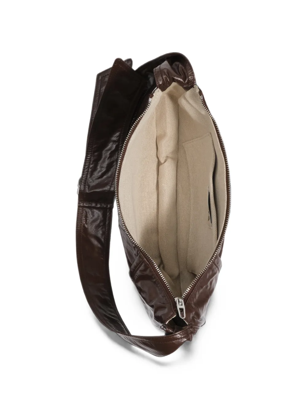 BIMBA Y LOLA Medium Moon tas met chocoladebruine glitters