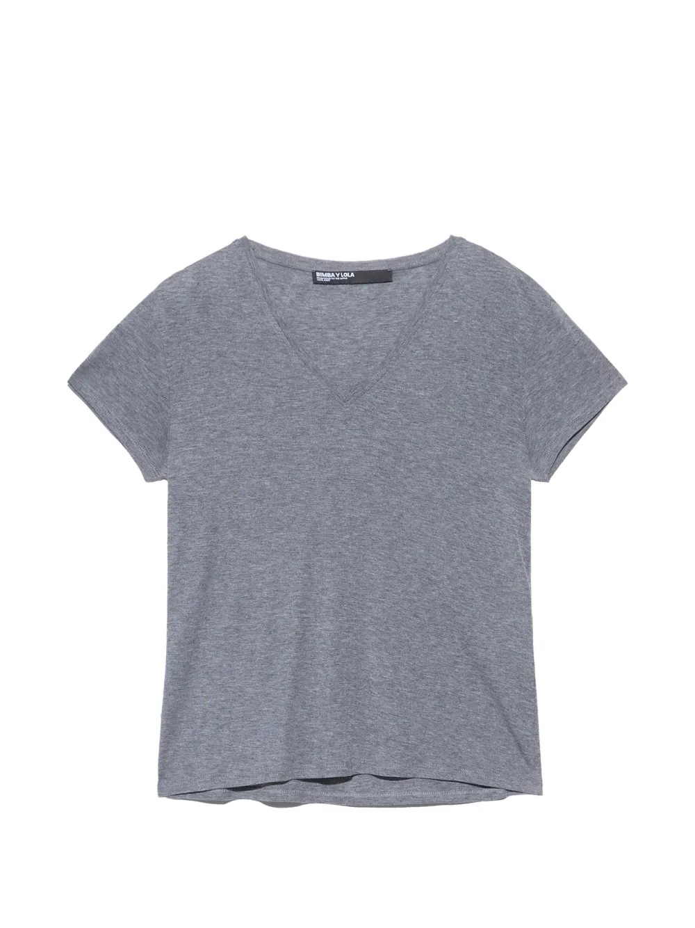 BIMBA Y LOLA t-shirt fluide gris chiné à col v