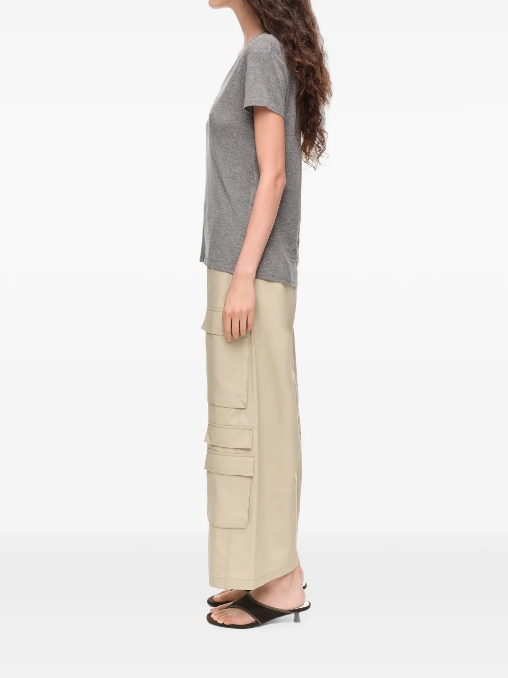BIMBA Y LOLA Gemêleerd T-shirt met V-hals Grijs