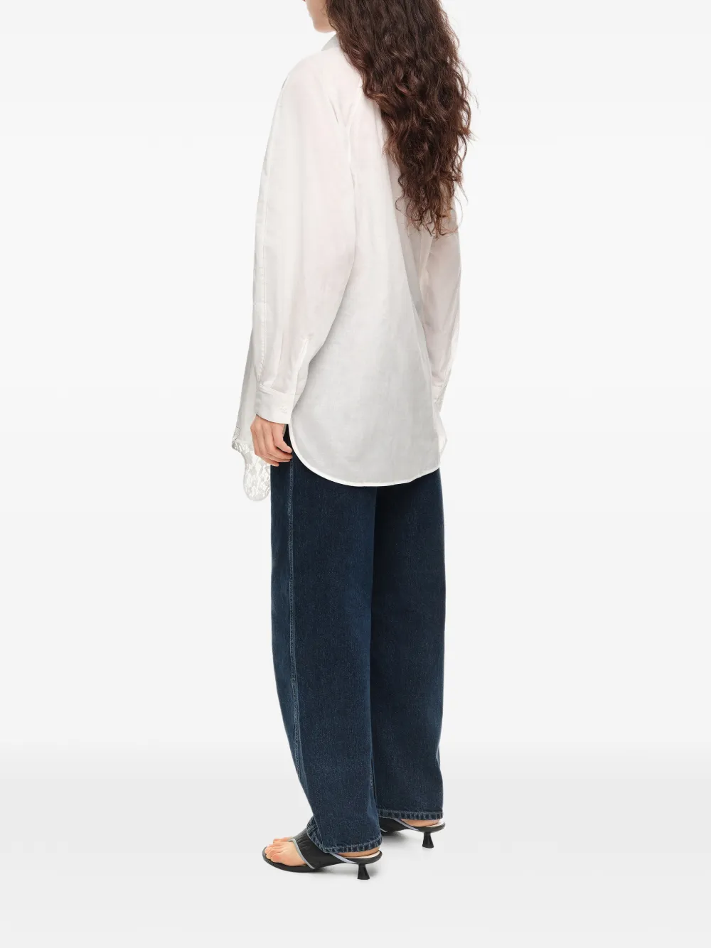 BIMBA Y LOLA Ivory oversized T-shirt met kant Wit