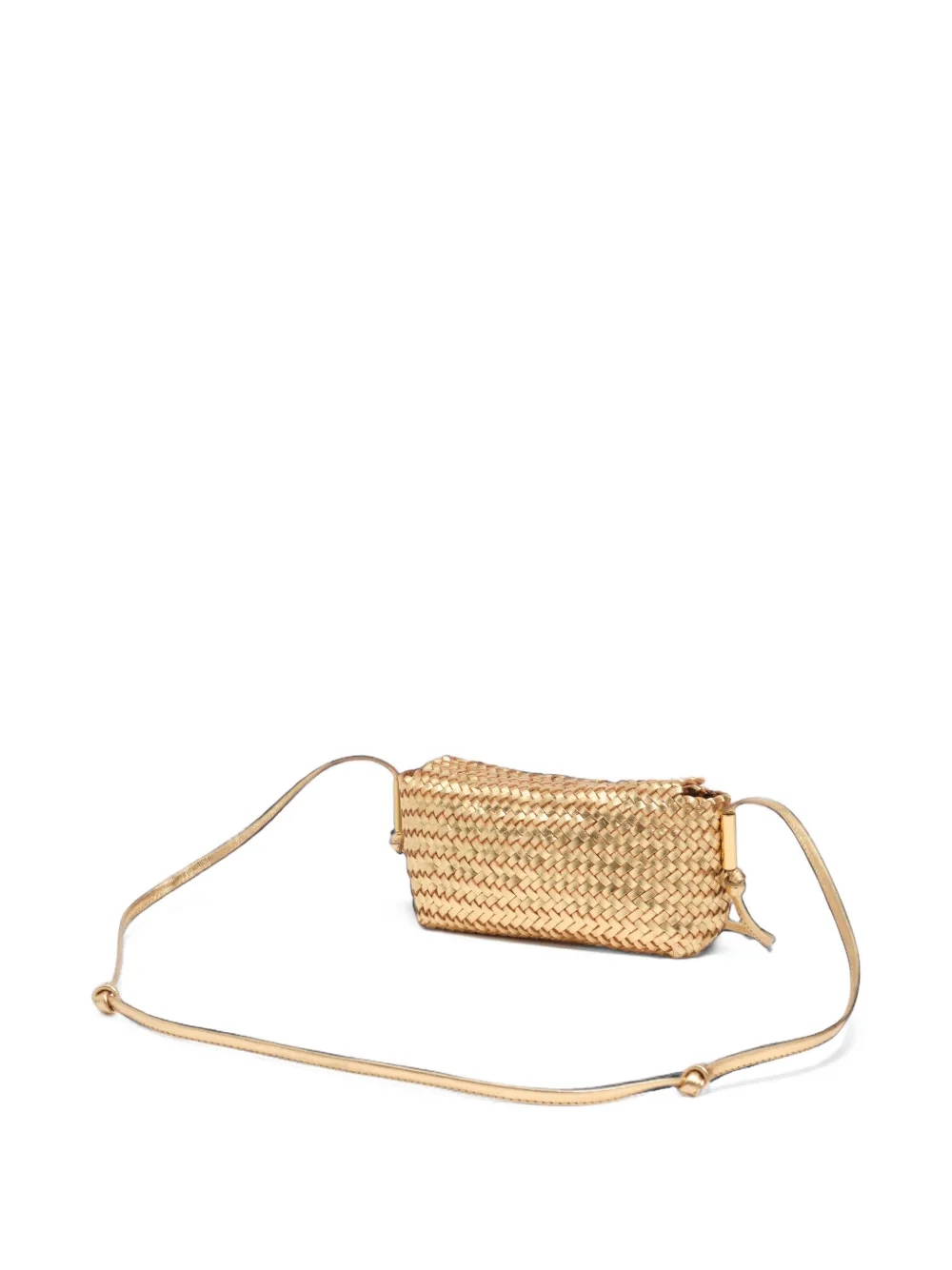 BIMBA Y LOLA Gevlochten leren mini-crossbodytas Goud