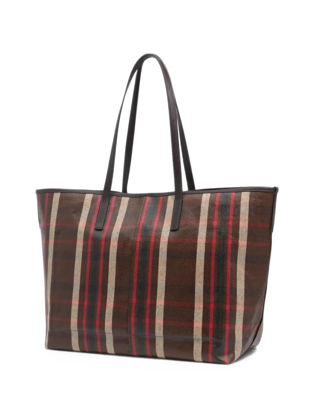 BIMBA Y LOLA Grote Oak Tartan shopper Bruin