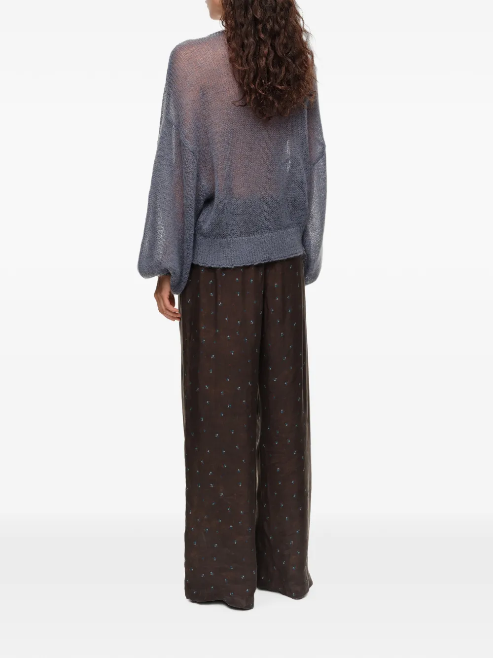 BIMBA Y LOLA Mohair trui met boothals Blauw