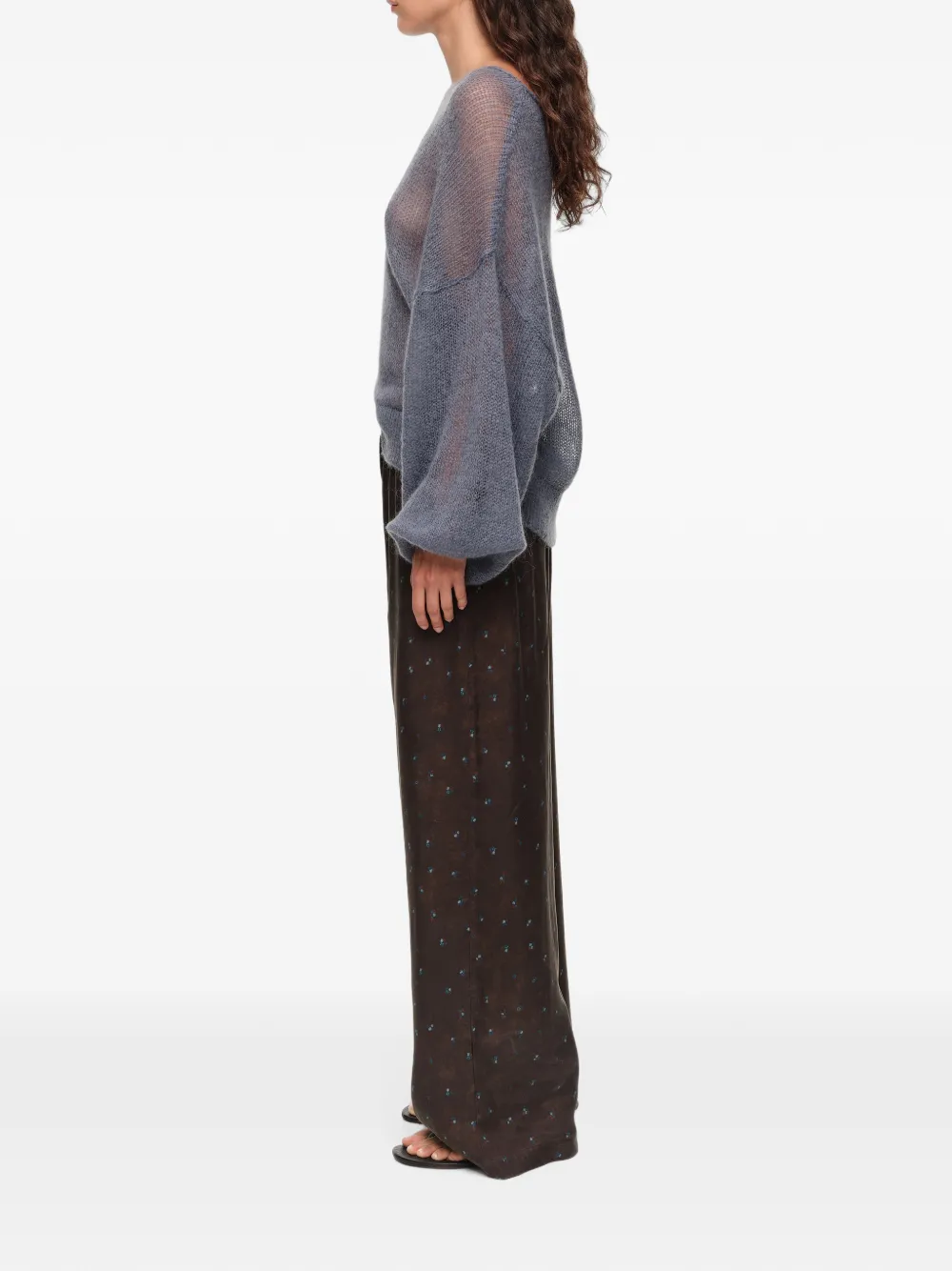 BIMBA Y LOLA Mohair trui met boothals Blauw
