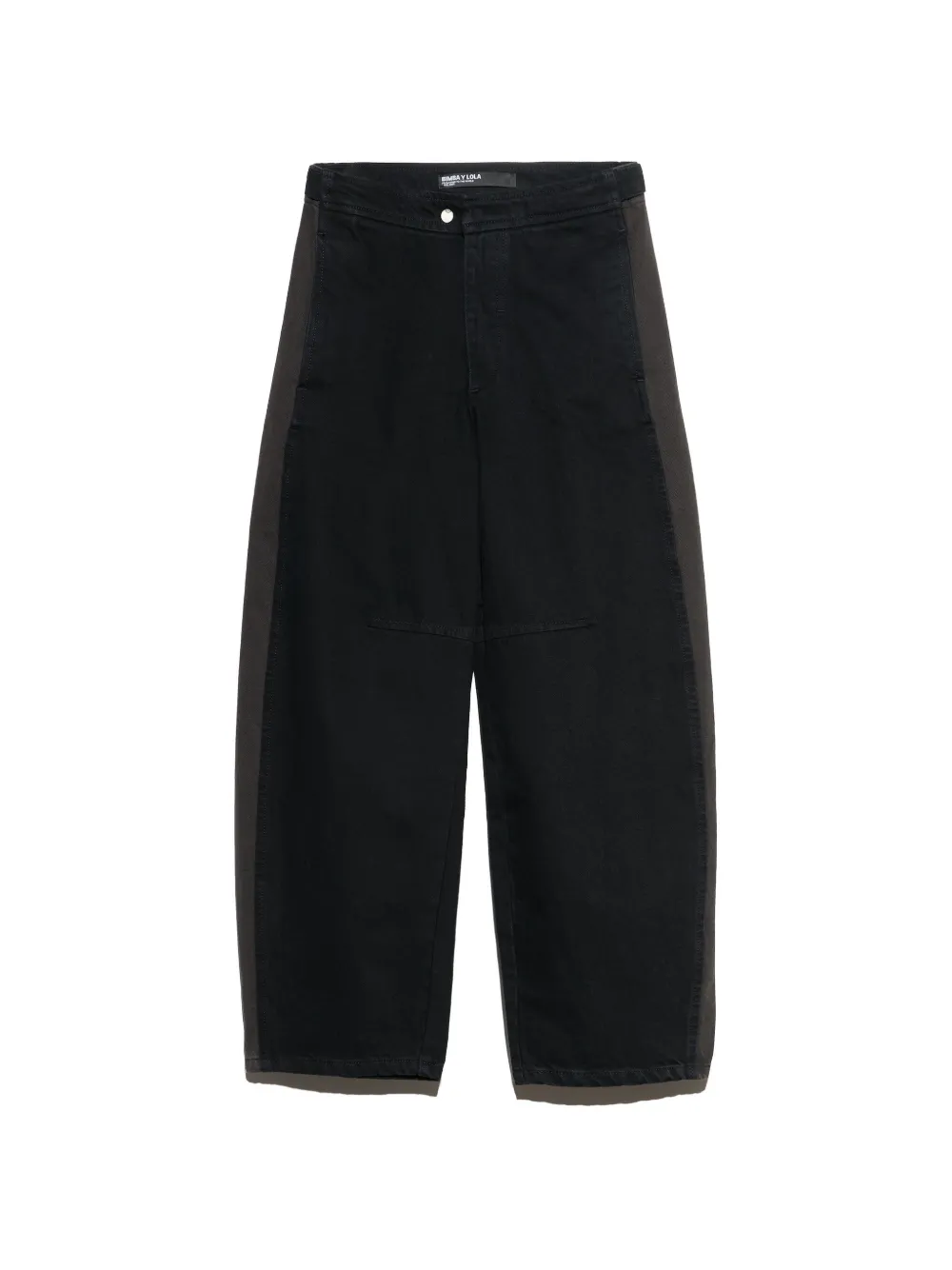 BIMBA Y LOLA barrel black two-tone adjustable-waist denim trousers