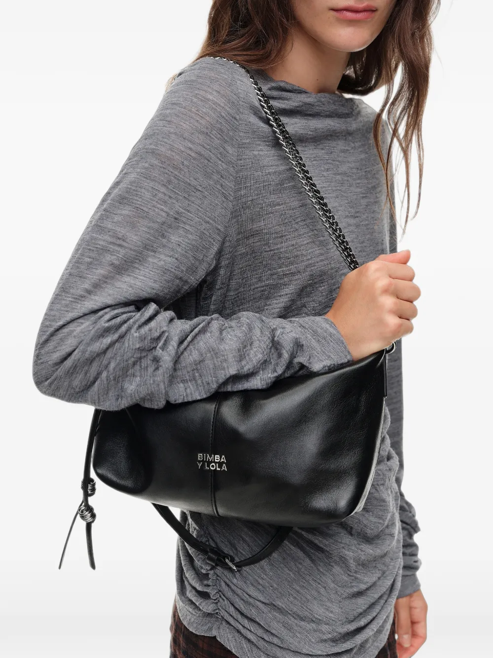 BIMBA Y LOLA Medium Madrid leren tas Zwart