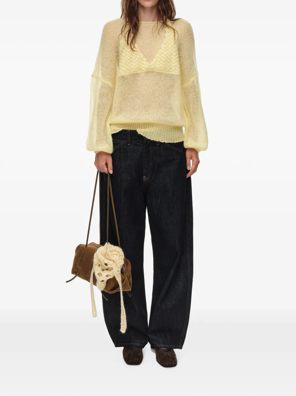 BIMBA Y LOLA Mohair trui met laag Geel