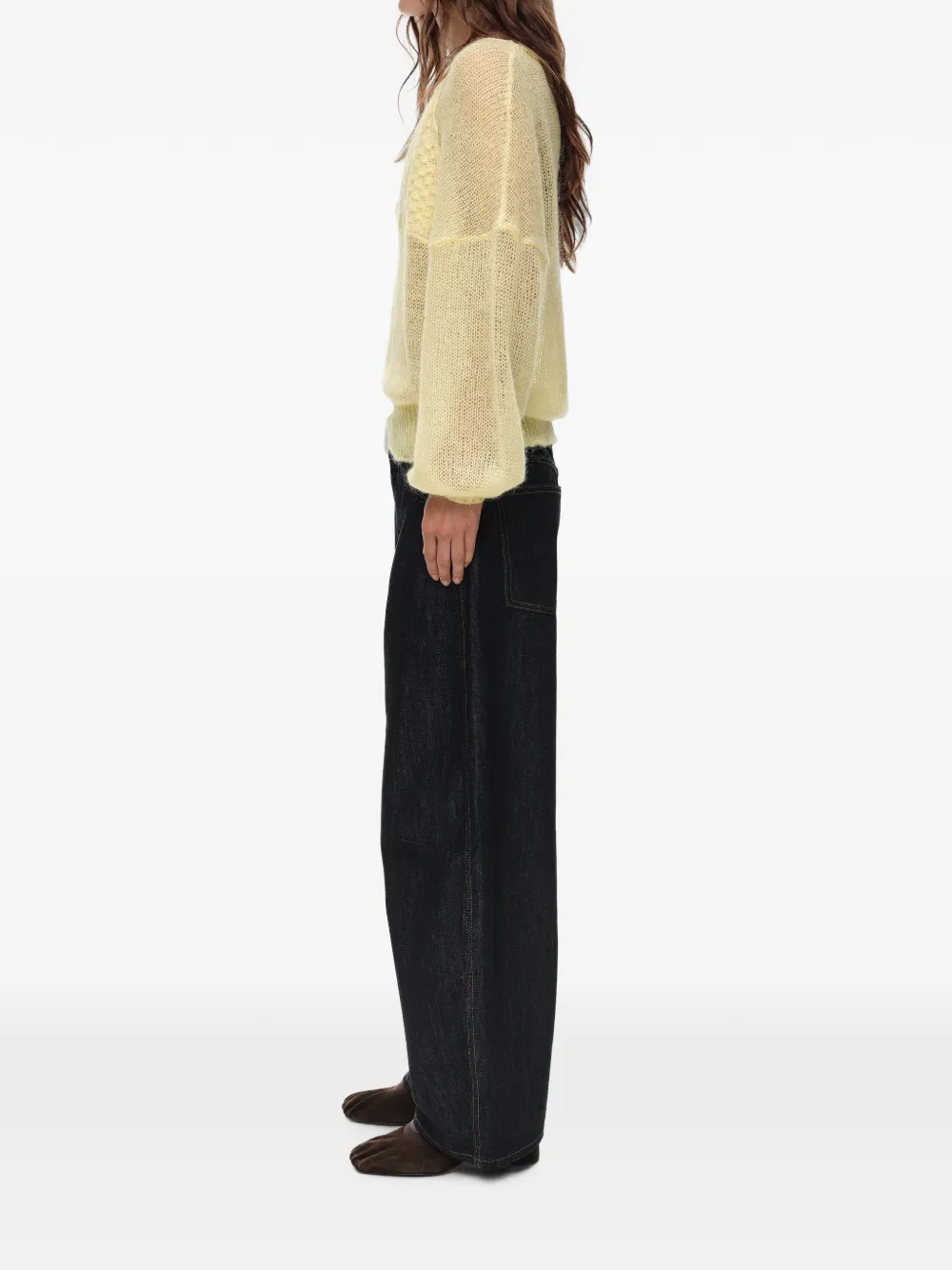 BIMBA Y LOLA Mohair trui met laag Geel