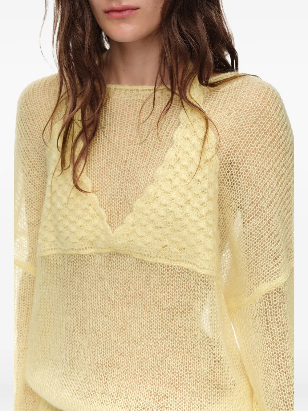 BIMBA Y LOLA Mohair trui met laag Geel