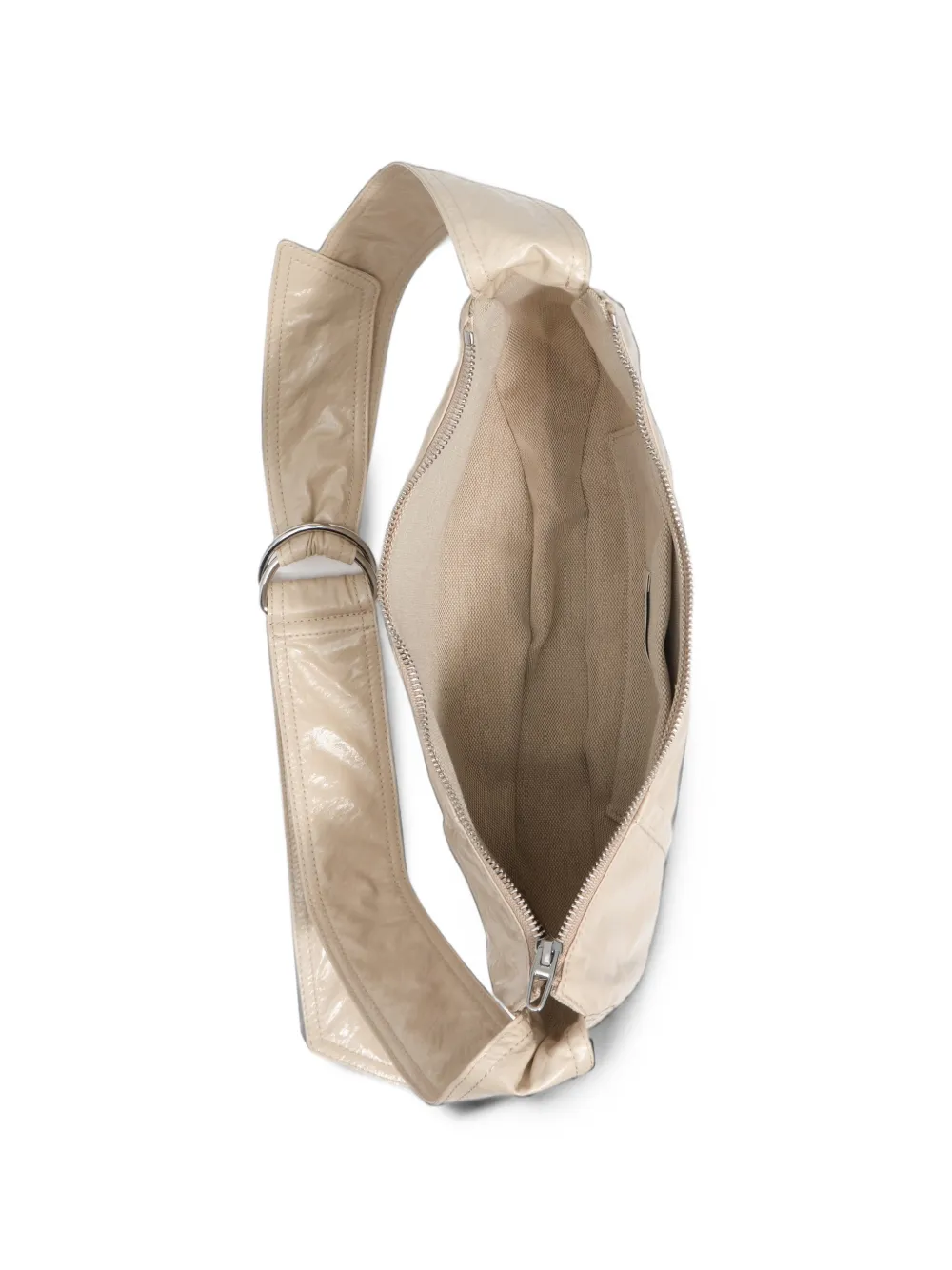 BIMBA Y LOLA Medium glanzende Moon tas Beige