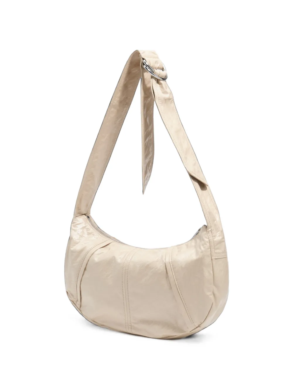 BIMBA Y LOLA Medium glanzende Moon tas Beige