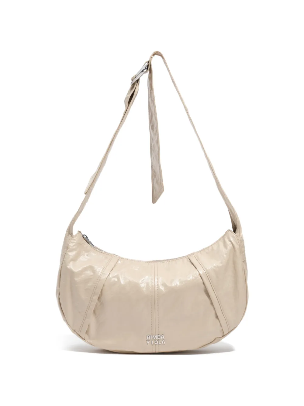 BIMBA Y LOLA medium shiny greige moon bag · OS