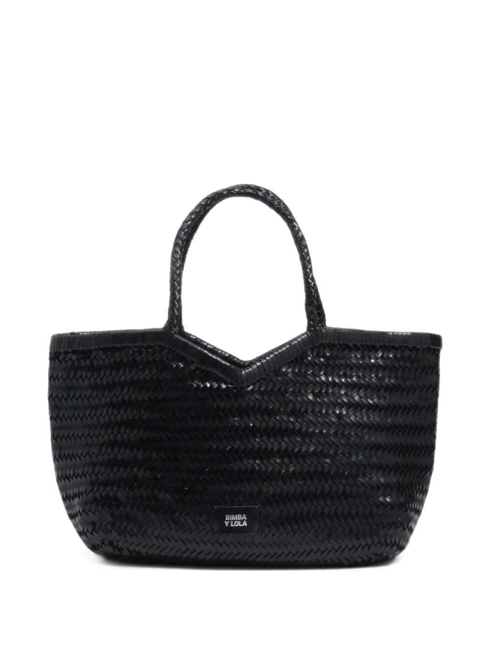 BIMBA Y LOLA large black plaited leather shopper bag · OS