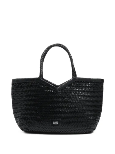 BIMBA Y LOLA large black plaited leather shopper bag