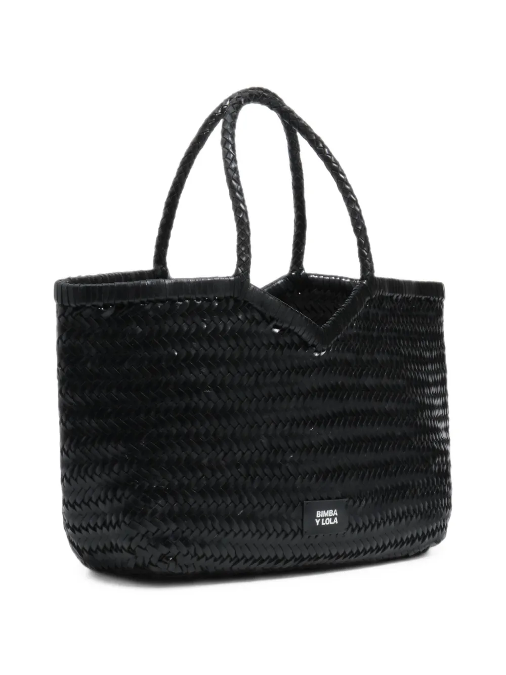 BIMBA Y LOLA Grote geplooide leren shopper Zwart