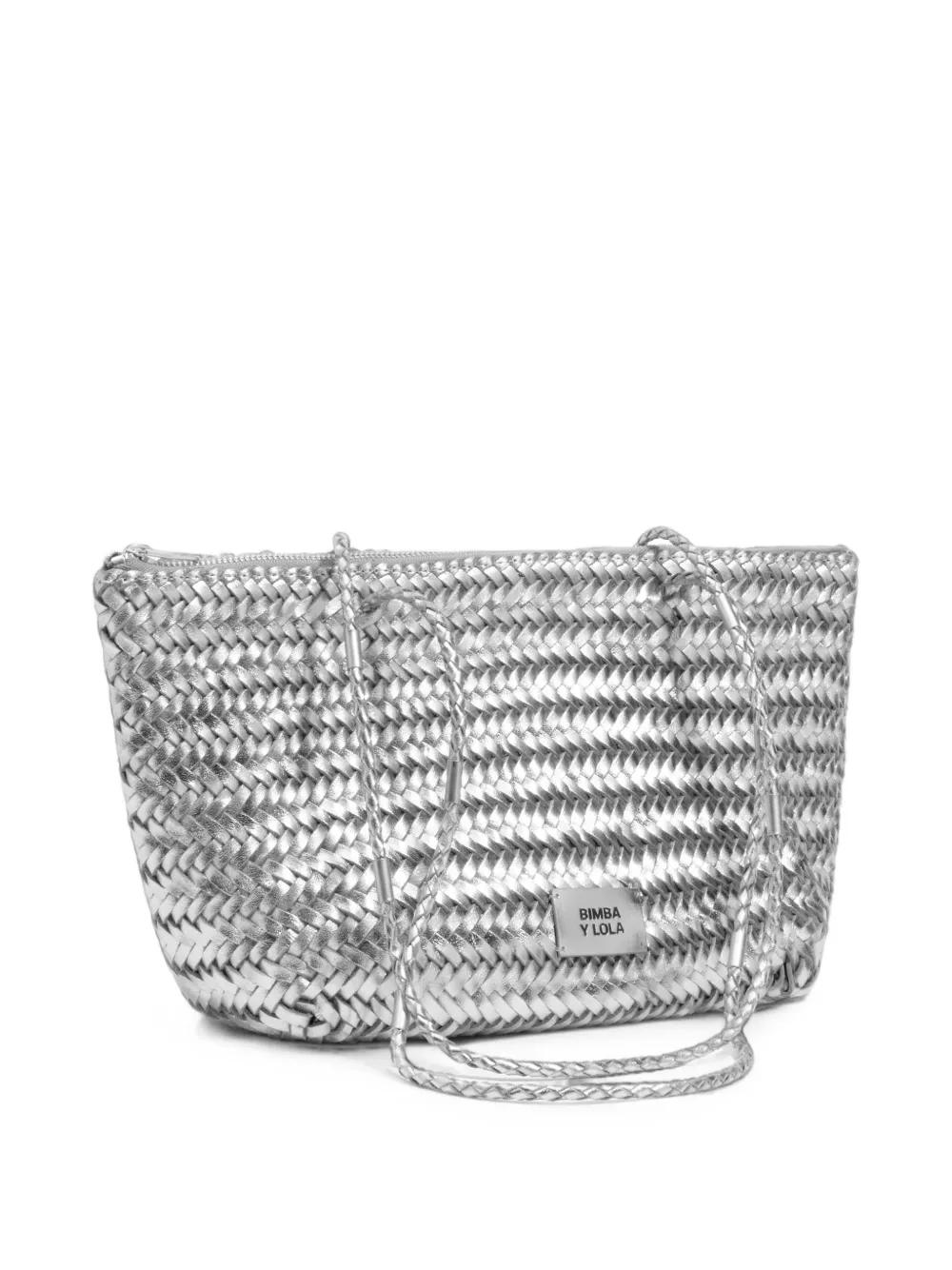 BIMBA Y LOLA Geweven leren shopper Zilver
