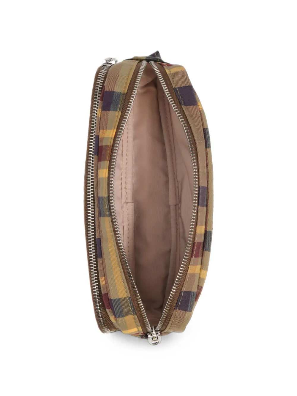 BIMBA Y LOLA Gecoate tas met tartan-ruit en zak Beige
