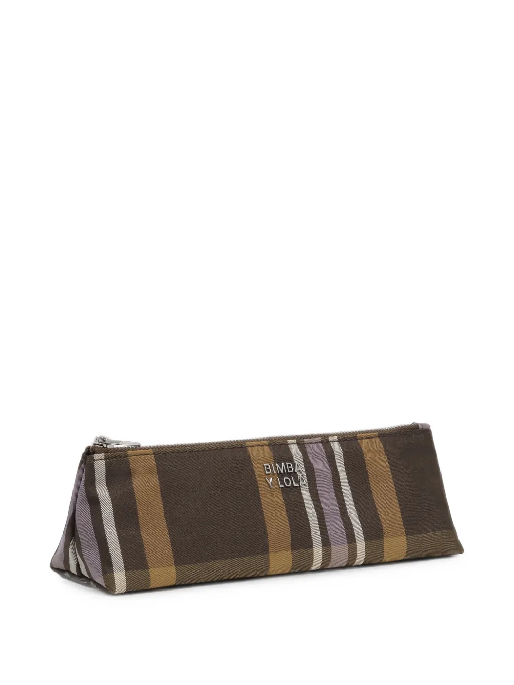 BIMBA Y LOLA hunter green tartan jacquard case - Marrone