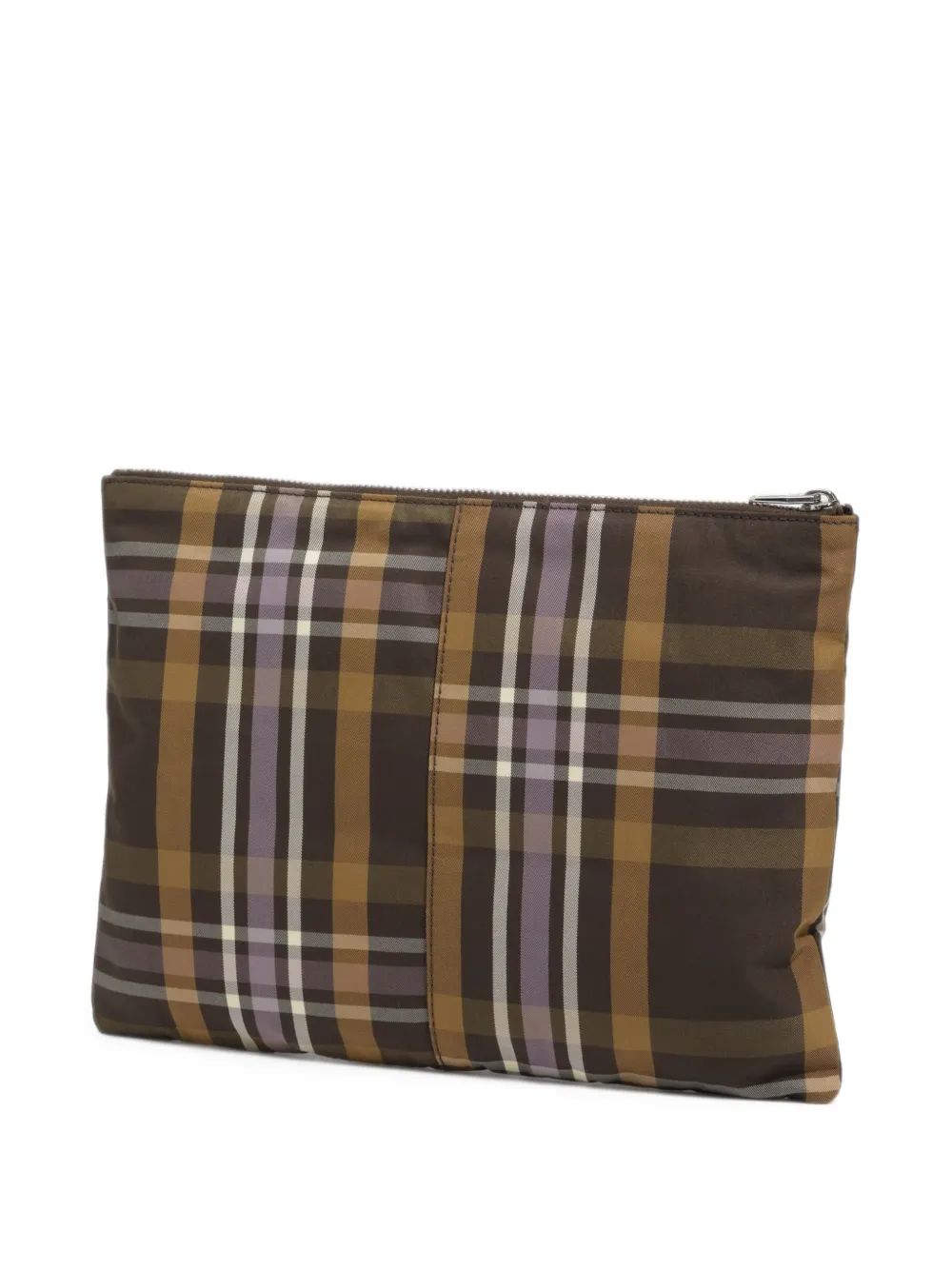 BIMBA Y LOLA Hunter make-up tas met tartan-ruit en patchwork Bruin