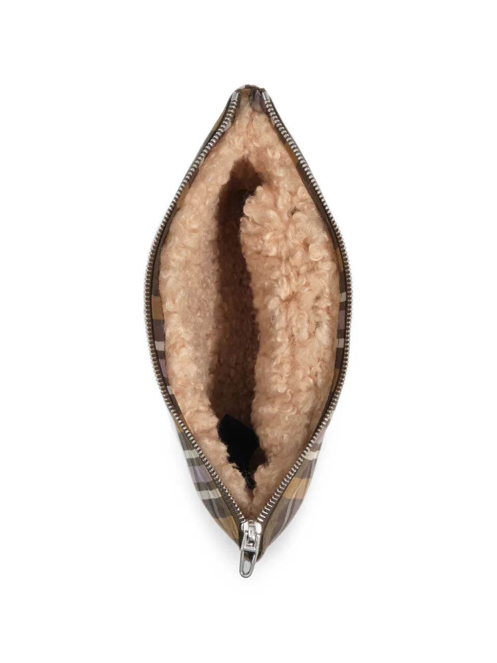 BIMBA Y LOLA Hunter make-up tas met tartan-ruit en patchwork Bruin