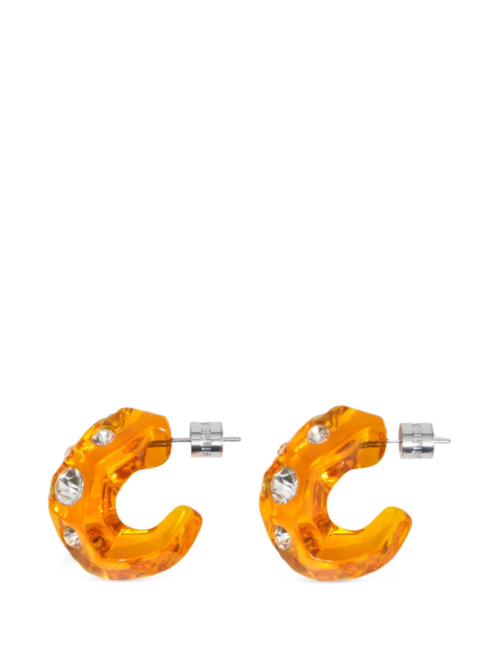 BIMBA Y LOLA boucles d’oreilles créoles en résine et cristaux - Orange BIMBA Y LOLA boucles d’oreilles créoles en résine et cristaux - Orange