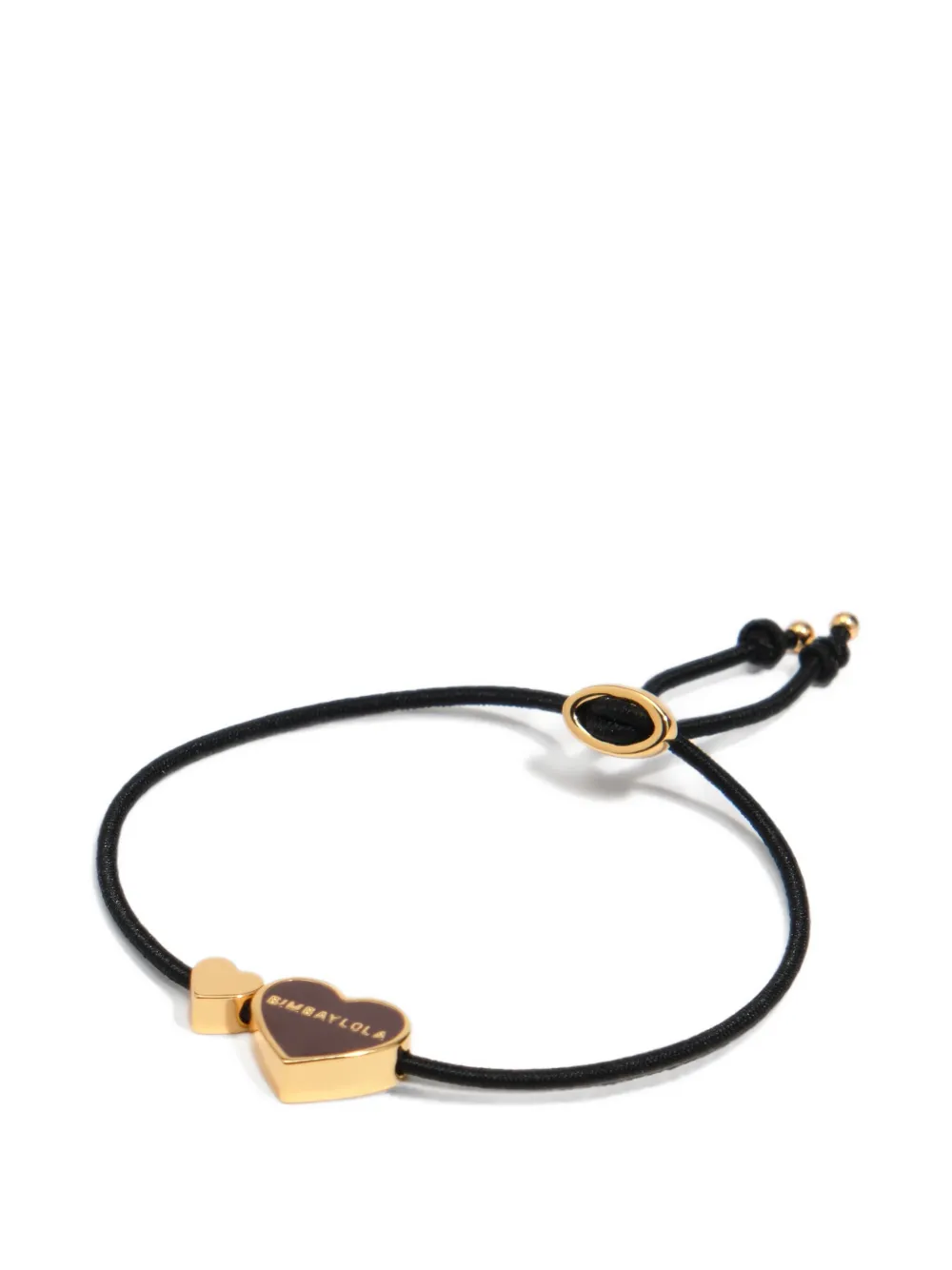 BIMBA Y LOLA elastic bracelet with heart logo, black - Oro