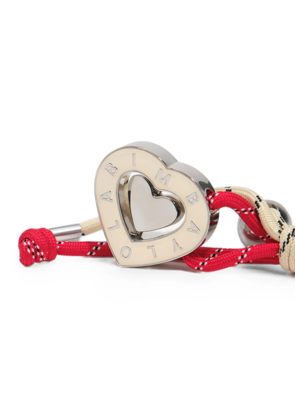 BIMBA Y LOLA Zilveren sleutelhanger met hart en logo Rood